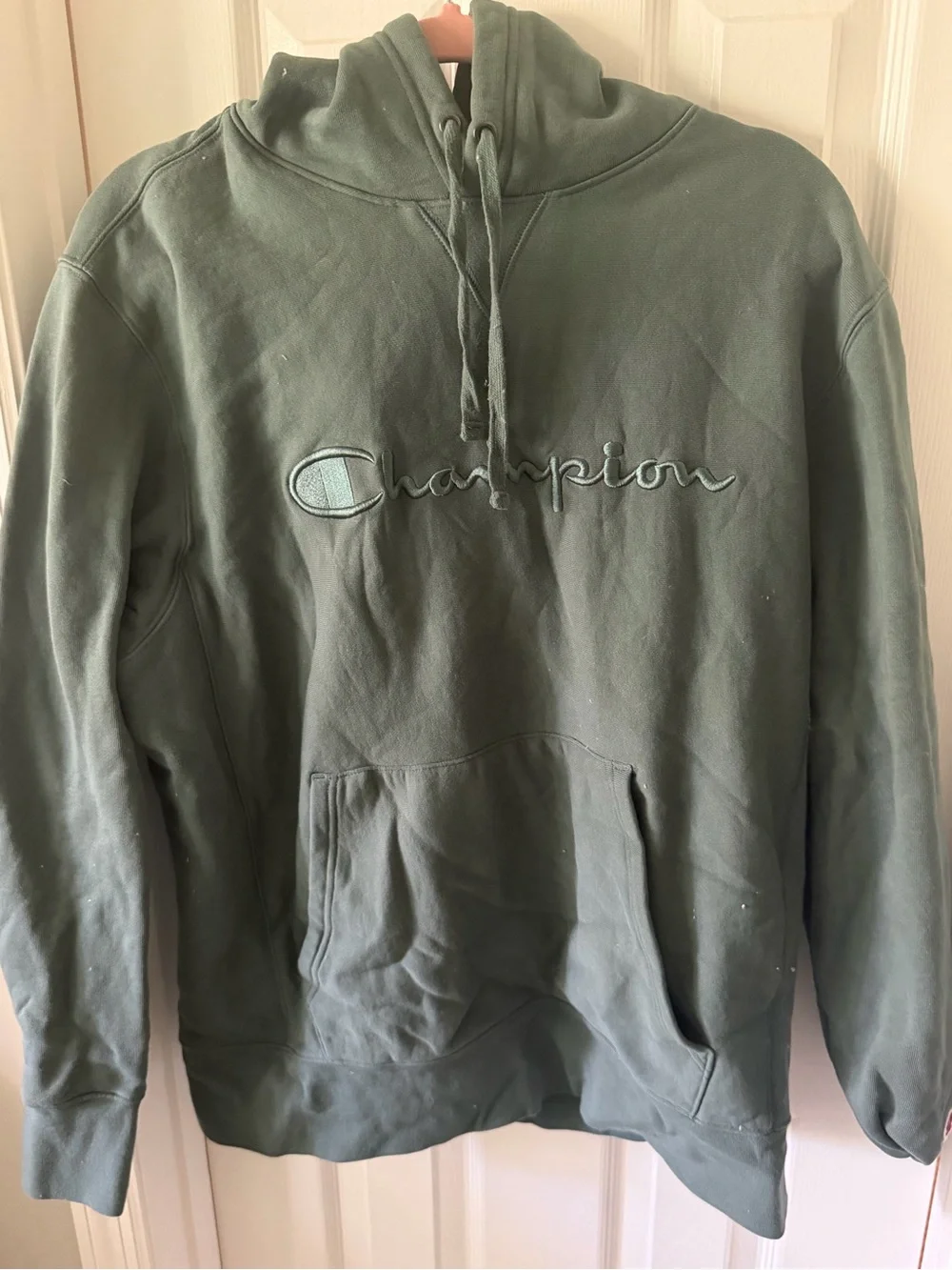 Champion Olive Embroidered Script Hoodie